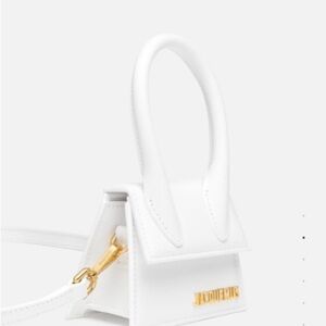 Jacquemus Le Chiquito White Mini Bag with Gold Accents Authentic